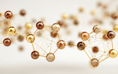 Three-dimensional molecular structure model showing atomic connections