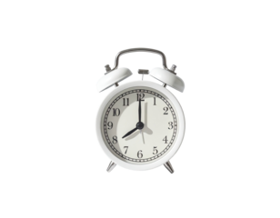White alarm clock, precise time