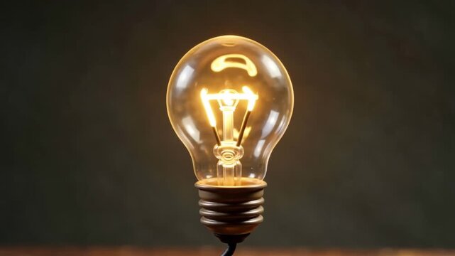 light bulb on dark background
