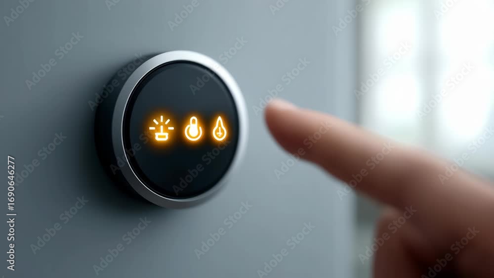 Poster interactive energy saving control for lighting and water usage management