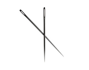 Two intersecting, metallic, thin lines on a black background