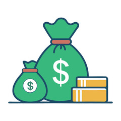 Money dollar icon in flat style exchange cash vector illustration