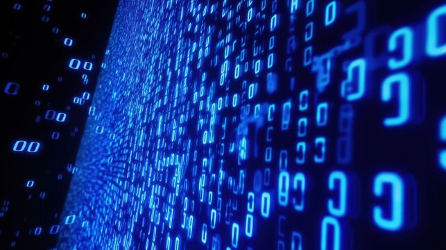 Digital Data Stream in Blue