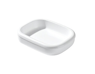 Rectangular, white, ceramic, shallow dish