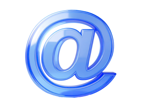 3D rendered light blue at symbol