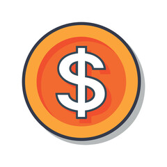Money dollar icon in flat style exchange cash vector illustration