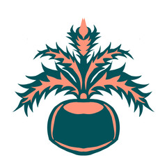 vector illustration of a tree in a pot