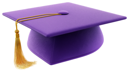 3D render of graduation cap isolated PNG,