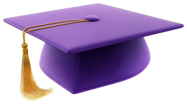 3D render of graduation cap isolated PNG,