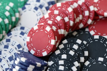 Poker Chips Chaos background for casino poker games concepts