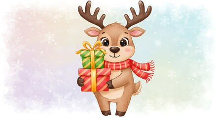Fototapeta premium Reindeer's Festive Surprise
