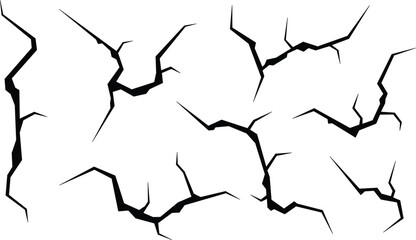 Simple hole crack wall set illustration	