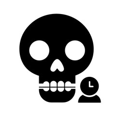 Fototapeta premium Black skull with letter L and human icon