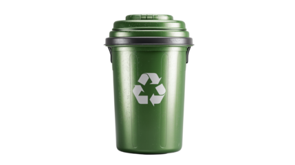 Recycling bin 3D render isolated on transparent background