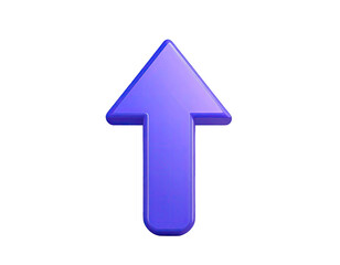 Fototapeta premium A vibrant, three-dimensional, purple arrow pointing upward against a black background