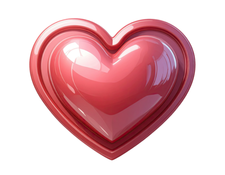 Glossy, double-layered heart graphic