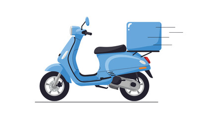Obraz premium a blue scooter with delivery box attached ready for service