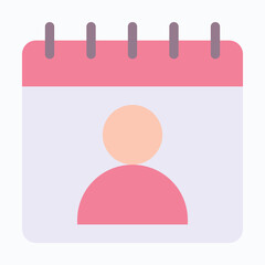 Profile Calendar Isolated Vector Flat Icon