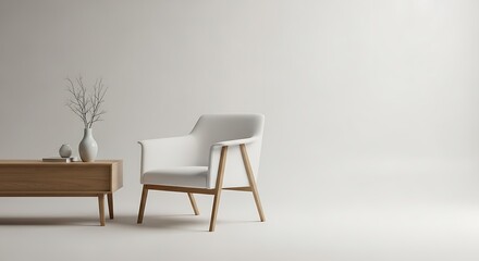 Modern Minimalist Living Room Interior.