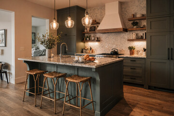 kitchen and dining room