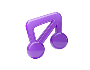 Purple, glossy, 3D abstract symbol