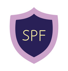SPF Sun Protection Shield Vector Icon