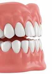 Obraz premium Close up of a set of teeth with gums showing the anatomy of the human mouth and dental structure