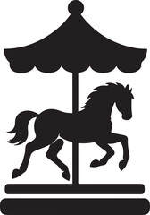 Merry-Go-Round Horse Carousel Icon A Classic Amusement Park Symbol of Childhood Fun Nostalgia and Fairytales