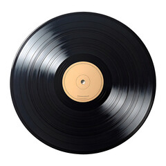 Black vinyl record, light beige center label