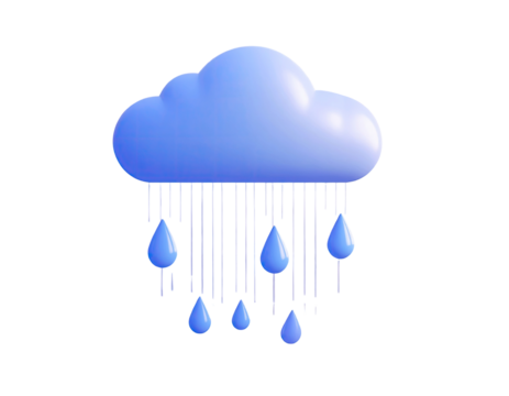 3D stylized cloud with rain drops