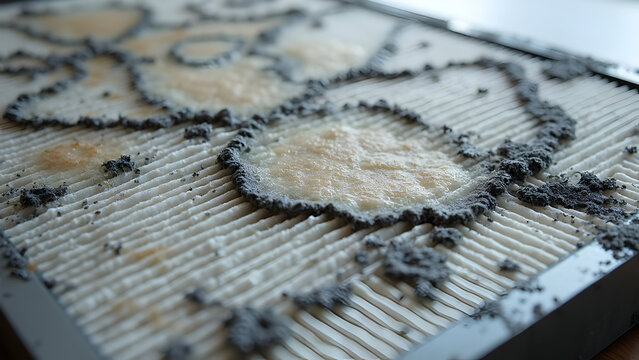 HEPA Air Filter Compromised Media Black Mold Colonies