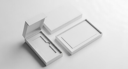 White Cardboard Packaging Boxes Mockup.