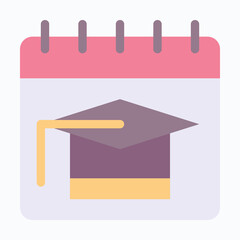 Graduation Day Calendar Isolated Vector Flat Icon