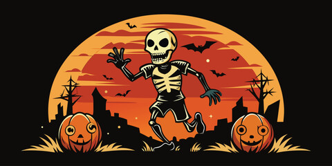 Black t shirt design with a spooky halloween graphic