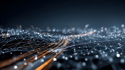 Obraz premium Futuristic Digital Network and Data Connections