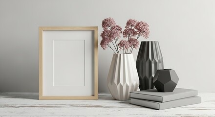 Elegant Home Decor with Dried Flowers and Vase.
