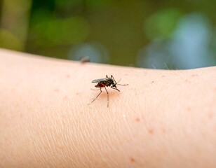 Obraz premium Mosquito on human skin (1)