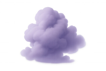 Cartoon-style purple cloud floats against a transparent background, creating a whimsical and dreamy atmosphere