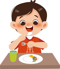 boy eating breakfast