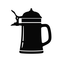 Traditional german beer stein silhouette icon vector graphic oktoberfest beverage container vector