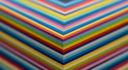 Vibrant multicolored geometric pattern with v-shaped design in symmetrical alignment