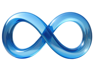 Glossy, vibrant blue infinity symbol (1)