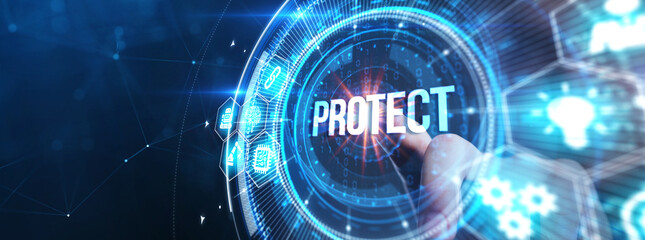 Cyber security data protection business technology privacy concept.