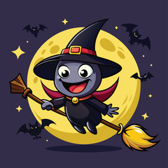 Black t shirt with a playful cartoon illustration