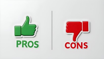 Conceptual Pros and Cons List for Business Decision Making with Checkmarks and X Marks