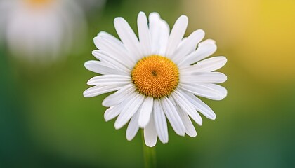 Fototapeta premium close up of a daisy with blurred green background a study in simplicity and natural beauty