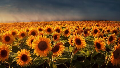 Fototapeta premium sun flowers helianthus annuus grown as a crop for its edible oil and edible fruits