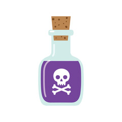 Poisonous potion bottle with skull and crossbones symbol vector illustration vector