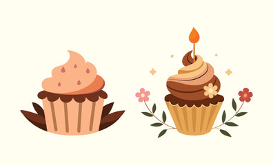 set of cupcakes