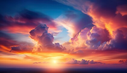 Fototapeta premium dreamy sunset with abstract clouds and vibrant sky colors